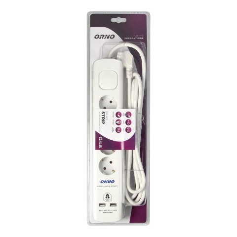 LISTWA PRZECIW PRZE PIĘCIOWA, 4 GNIAZDA 2P+Z (SCHUKO), KABEL 3x1,0MM2, 3M, Z WYŁĄCZNIKIEM PODŚWIETLANYM DWUTOROWYM. 16A/230 VAC, O LISTWA PRZECIW PRZE PIĘCIOWA, 4 GNIAZDA 2P+Z (SCHUKO), KABEL 3x1,0MM2, 3M, Z WYŁĄCZNIKIEM PODŚWIETLANYM DWUTOROWYM. 16A/230 VAC, O