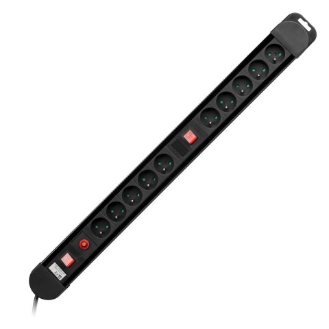 LISTWA ZASILAJĄCA, 10 GNIAZD 2P+Z, KABEL 3x1,5MM2, DŁUGOŚĆ 1,5M, 2xWYŁĄCZNIK PODŚWIETLANY DWUTOROWY, WYŁĄCZNIK TERMICZNY. 16A/2 LISTWA ZASILAJĄCA, 10 GNIAZD 2P+Z, KABEL 3x1,5MM2, DŁUGOŚĆ 1,5M, 2xWYŁĄCZNIK PODŚWIETLANY DWUTOROWY, WYŁĄCZNIK TERMICZNY. 16A/2