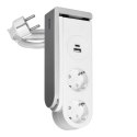 LISTWA ZASILAJĄCA BIURKOWA TY PU SCHUKO Z ŁADOWARKĄ USB I S PRĘŻYNOWYM ZACISKIEM MOCUJĄCYM