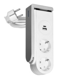 LISTWA ZASILAJĄCA BIURKOWA TY PU SCHUKO Z ŁADOWARKĄ USB I S PRĘŻYNOWYM ZACISKIEM MOCUJĄCYM