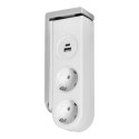 LISTWA ZASILAJĄCA BIURKOWA TY PU SCHUKO Z ŁADOWARKĄ USB I S PRĘŻYNOWYM ZACISKIEM MOCUJĄCYM