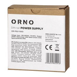 ZASILACZ  PRZEMYSŁOWY, NA SZYNĘ DIN, 24VDC, 0,42A, 10W, W  PLASTIKOWEJ OBUDOWIE