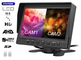 MONITOR SAMOCHODOWY LCD 7CALI AHD 4 PIN Z FUNKCJĄ REJESTRATORA 12V 24V