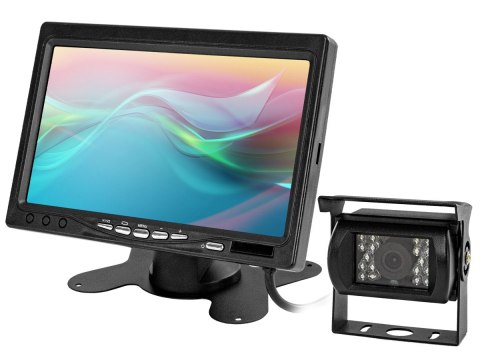MONITOR SAMOCHODOWY LCD 7CALI KAMERA Z DIODAMI IR I CZUJNIKAMI PARKOWANIA MONITOR SAMOCHODOWY LCD 7CALI KAMERA Z DIODAMI IR I CZUJNIKAMI PARKOWANIA