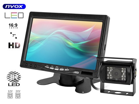 MONITOR SAMOCHODOWY LCD 7CALI KAMERA Z DIODAMI IR I CZUJNIKAMI PARKOWANIA MONITOR SAMOCHODOWY LCD 7CALI KAMERA Z DIODAMI IR I CZUJNIKAMI PARKOWANIA