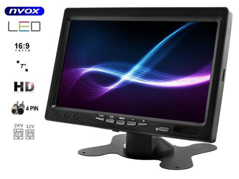 MONITOR SAMOCHODOWY LCD 7CALI Z OBSŁUGĄ DO 2 KAMER I CZUJNIKAMI PARKOWANIA MONITOR SAMOCHODOWY LCD 7CALI Z OBSŁUGĄ DO 2 KAMER I CZUJNIKAMI PARKOWANIA