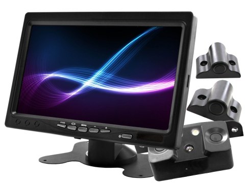 MONITOR SAMOCHODOWY LCD 7CALI Z OBSŁUGĄ DO 2 KAMER I CZUJNIKAMI PARKOWANIA MONITOR SAMOCHODOWY LCD 7CALI Z OBSŁUGĄ DO 2 KAMER I CZUJNIKAMI PARKOWANIA