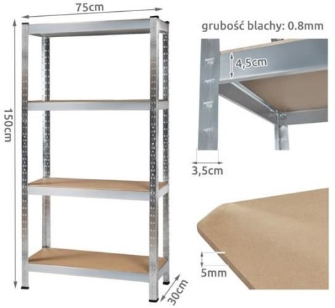 REGAŁ MAGAZYNOWY 150x75x30 REGAŁ MAGAZYNOWY 150x75x30