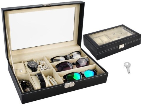 ORGANIZER NA ZEGARKI I OKULARY CZARNY ORGANIZER NA ZEGARKI I OKULARY CZARNY