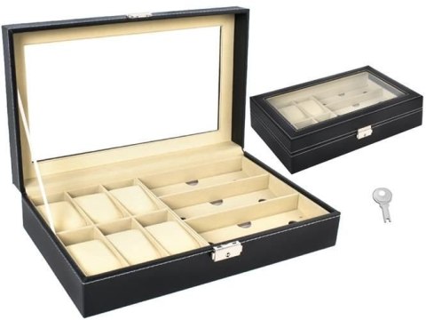 ORGANIZER NA ZEGARKI I OKULARY CZARNY ORGANIZER NA ZEGARKI I OKULARY CZARNY