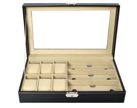 ORGANIZER NA ZEGARKI I OKULARY CZARNY ORGANIZER NA ZEGARKI I OKULARY CZARNY