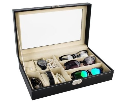 ORGANIZER NA ZEGARKI I OKULARY CZARNY ORGANIZER NA ZEGARKI I OKULARY CZARNY