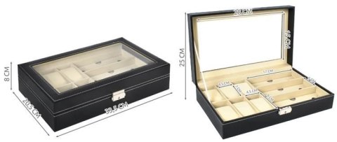 ORGANIZER NA ZEGARKI I OKULARY CZARNY ORGANIZER NA ZEGARKI I OKULARY CZARNY