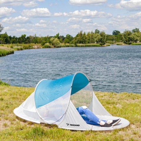 NAMIOT PLAŻOWY 220x120x90CM - TURKUSOWO - SZARY NAMIOT PLAŻOWY 220x120x90CM - TURKUSOWO - SZARY