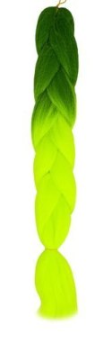 WŁOSY SYNTETYCZNE WARKOCZYKI OMBRE ZIEL/NEONW10344