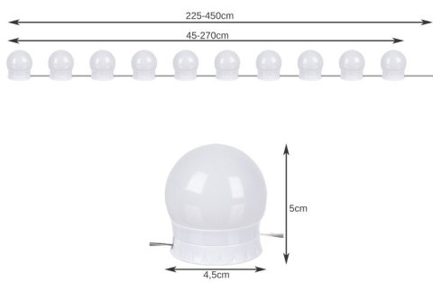 LAM PKI LED NA LUSTRO/ DO TOALETKI- 10SZT. LAM PKI LED NA LUSTRO/ DO TOALETKI- 10SZT.