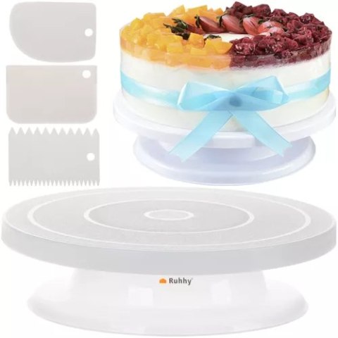 PATERA OBROTOWA + 3 SZ PATUŁKI DO DEKORACJI CIAST PATERA OBROTOWA + 3 SZ PATUŁKI DO DEKORACJI CIAST