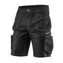 KRÓTKIE S PODENKI ROBOCZE DENIM, CZARNE, ROZMIAR L