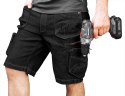 KRÓTKIE S PODENKI ROBOCZE DENIM, CZARNE, ROZMIAR L
