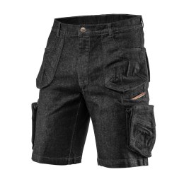 KRÓTKIE S PODENKI ROBOCZE DENIM, CZARNE, ROZMIAR M
