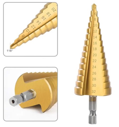NZ16 WIERTŁA STOŻKOWE ZEST. 4-32MM NZ16 WIERTŁA STOŻKOWE ZEST. 4-32MM