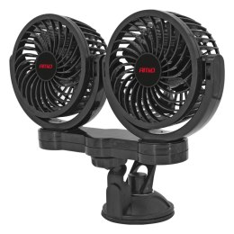 WENTYLATOR WIATRAK SAMOCHODOWY Z  PRZYSSAWKĄ 12V AMIO-03010