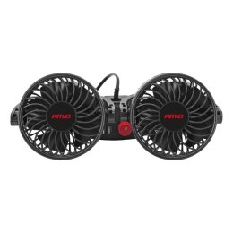 WIATRAK SAMOCHODOWY WENTYLATOR NA ZAGŁÓWEK Z ŁADOWARKĄ USB 12V AMIO-03009