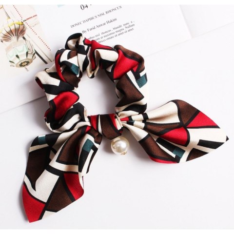 GUMKA DO WŁOSÓW APASZKA KRÓTKA Z PEREŁKĄ PIN UP GUM72