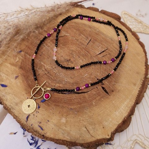 NASZYJNIK STAL SZLACHETNA POZŁACANA 14K ZŁOTEM NST1591