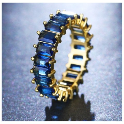 PIERŚCIONEK POZŁACANY CYRKONIE KOLOR STAL CHIRURGICZNA PLATEROWANA ZŁOTEM PST579N, ROZMIAR PIERŚCIONKÓW: US7 EU14