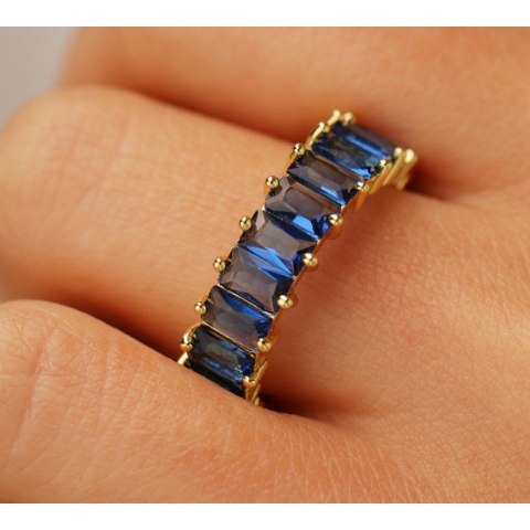 PIERŚCIONEK POZŁACANY CYRKONIE KOLOR STAL CHIRURGICZNA PLATEROWANA ZŁOTEM PST579N, ROZMIAR PIERŚCIONKÓW: US7 EU14