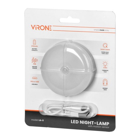 LAM PKA NOCNA LED Z CZUJNIKIEM RUCHU, ŁADOWALNA, SAMO PRZYLE PNA, 3000/6000K LAM PKA NOCNA LED Z CZUJNIKIEM RUCHU, ŁADOWALNA, SAMO PRZYLE PNA, 3000/6000K