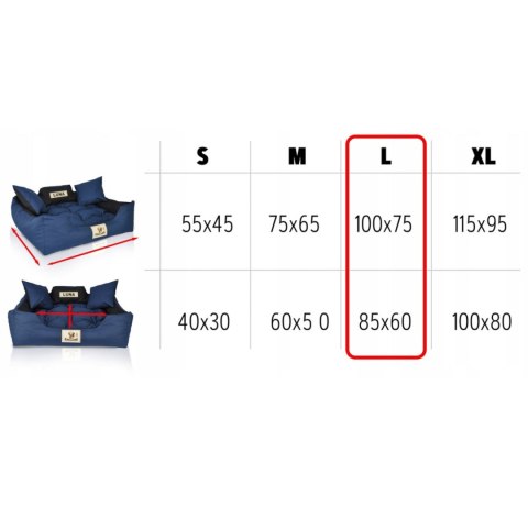LEGOWISKO 80 x 60 // 100 x 75 CZARNE LEGOWISKO 80 x 60 // 100 x 75 CZARNE