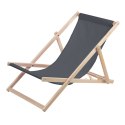 LEŻAK  PLAŻOWY, DREWNIANY SZARY