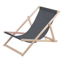 LEŻAK  PLAŻOWY, DREWNIANY SZARY