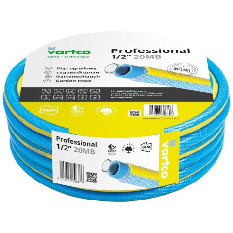 WĄŻ OGRODOWY VARTCO PROFESSIONAL 1/2" 20M WĄŻ OGRODOWY VARTCO PROFESSIONAL 1/2" 20M