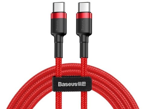 BASEUS KABEL USB-C - USB-C 2,0M CAFULE PD 2.0 QC 3.0 60W (CATKLF-H09) RED BASEUS KABEL USB-C - USB-C 2,0M CAFULE PD 2.0 QC 3.0 60W (CATKLF-H09) RED