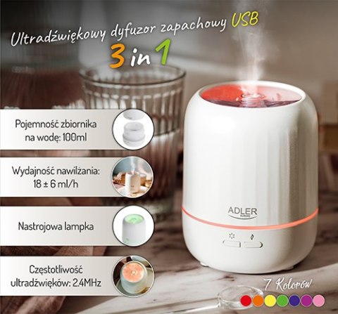 AD 7968 ULTRADŹWIĘKOWY DYFUZOR ZA PACHOWY USB 3W1 AD 7968 ULTRADŹWIĘKOWY DYFUZOR ZA PACHOWY USB 3W1