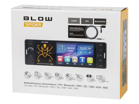 78-337# RADIO BLOW S PIDER 4" RDS RGB M P5/USB/MICRO SD/BLUETOOTH 78-337# RADIO BLOW S PIDER 4" RDS RGB M P5/USB/MICRO SD/BLUETOOTH