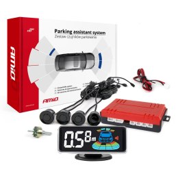 CZUJNIKI  PARKOWANIA COFANIA CZARNE LED 3D AMIO-03185