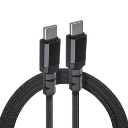 KABEL 2 x USB-C 100W MACLEAN, WS PIERAJĄCY PD,  PRZESYŁ DANYCH DO 10GB PS, 5A, CZARNY, DŁ. 1M, MCE491