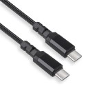 KABEL 2 x USB-C 100W MACLEAN, WS PIERAJĄCY PD,  PRZESYŁ DANYCH DO 10GB PS, 5A, CZARNY, DŁ. 1M, MCE491