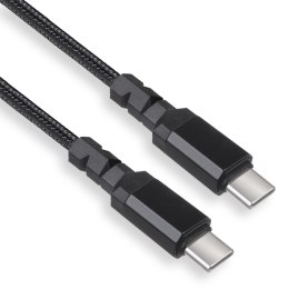 KABEL 2 x USB-C 100W MACLEAN, WS PIERAJĄCY PD,  PRZESYŁ DANYCH DO 10GB PS, 5A, CZARNY, DŁ. 1M, MCE491