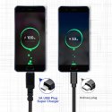 KABEL 2 x USB-C 100W MACLEAN, WS PIERAJĄCY PD,  PRZESYŁ DANYCH DO 10GB PS, 5A, CZARNY, DŁ. 1M, MCE491