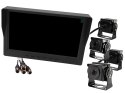 MONITOR SAMOCHODOWY LCD 9CALI AHD 4 PIN Z FUNKCJĄ REJESTRATORA 12V 24V ORAZ 4 KAMERY AHD
