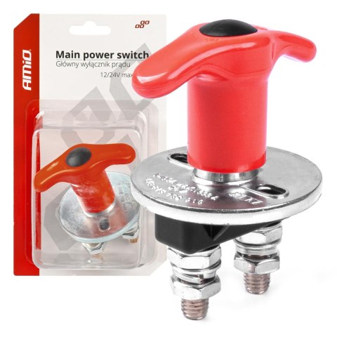 WYŁĄCZNIK ODŁĄCZNIK PRĄDU AKUMULATORA HEBEL 12V 24V AMIO-03024 WYŁĄCZNIK ODŁĄCZNIK PRĄDU AKUMULATORA HEBEL 12V 24V AMIO-03024