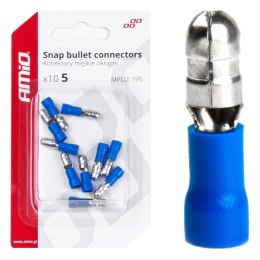 KONEKTORY IZOLOWANE MĘSKIE WALCOWE OKRĄGŁE 5MM 1.5-.25MM2 15A 10 SZT. AMIO-03074