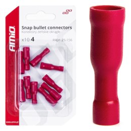 KONEKTORY IZOLOWANE ŻEŃSKIE OKRĄGŁE WALCOWE 4MM 0.5-1.5MM2 10A 10 SZT. AMIO-03072