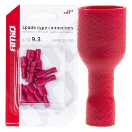 KONEKTORY IZOLOWANE ŻEŃSKIE  PŁASKIE 6.6MM 0.5-1.5MM2 10A 10 SZT. AMIO-03063