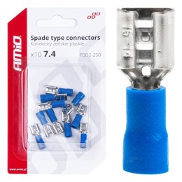 KONEKTORY IZOLOWANE ŻEŃSKIE  PŁASKIE 7.4MM 1.5-2.5MM2 15A 10 SZT. AMIO-03067